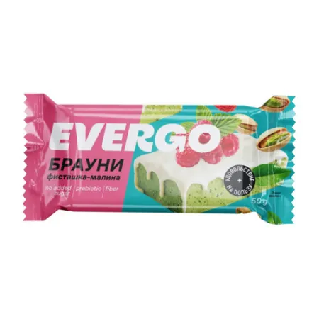 Пирожное протеиновое Evergo 50г Фисташка-Малина