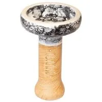 Чаша глиняная Облако Black Glaze (Бело-черный мрамор) 