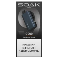 Одноразовая электронная сигарета Soak 9000 (Dark Blue) - Strawberry Banana M